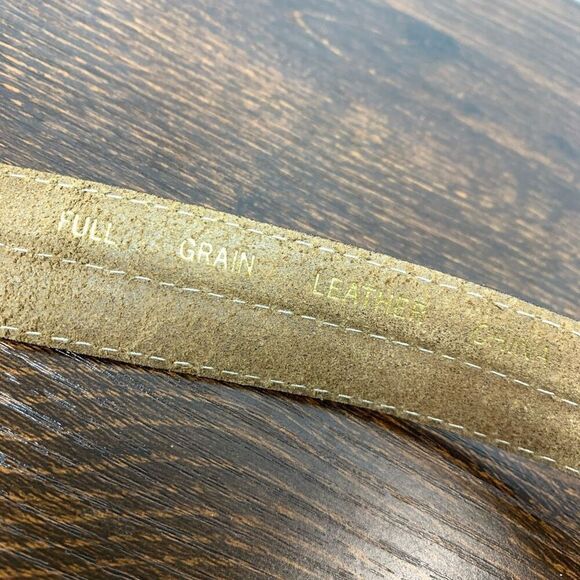 Dockers Men's Gold Buckle Single Stitch Full Grain Leather Belt Brown Size 34/35 - Picture 5 of 5